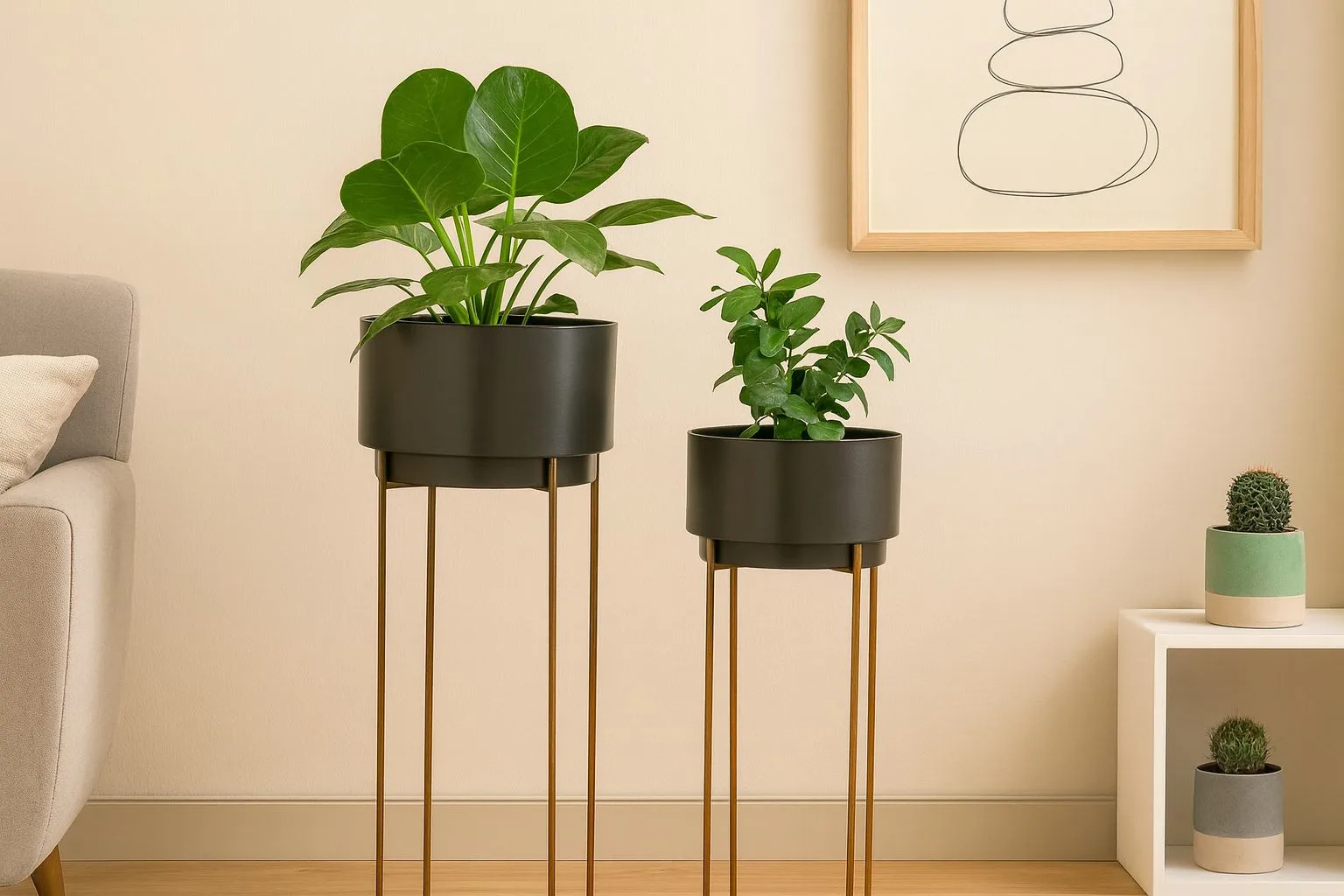 Ambience Planters with Stand by Urban Plant – modern black decorative planter